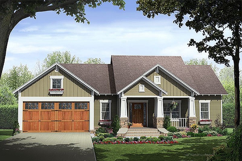 House Plan Design - Craftsman style home Plan 21-246 front elevation