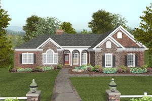Southern Exterior - Front Elevation Plan #56-566