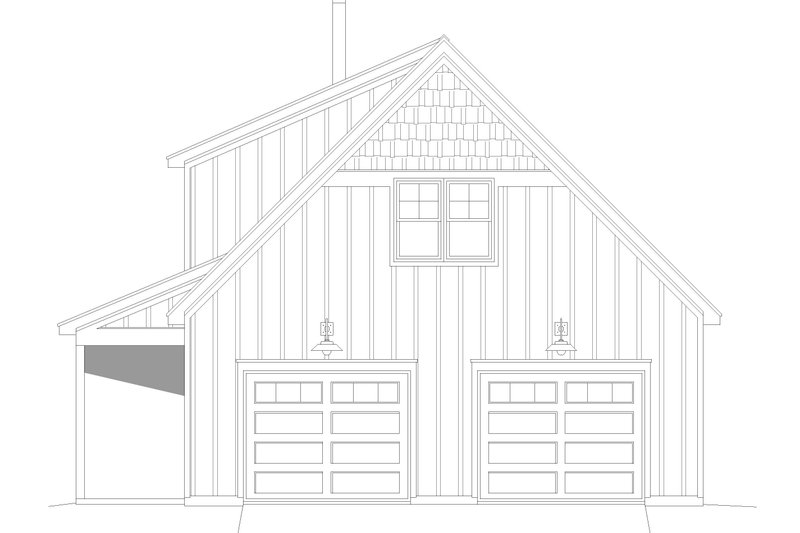 House Blueprint - Exterior - Front Elevation 3 for Country House Plan #932-624 - 1 bed, 1 bath