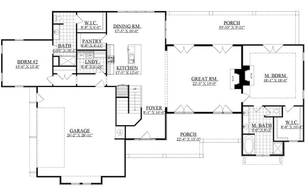 Craftsman Floor Plan - Main Floor Plan #1071-23