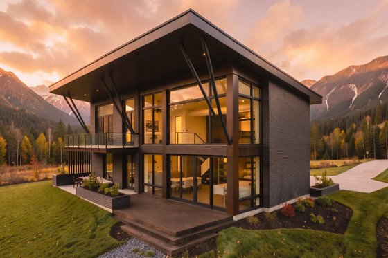 Exterior - Rear Elevation for Modern House Plan #80-229 - 3 bed, 3.5 bath