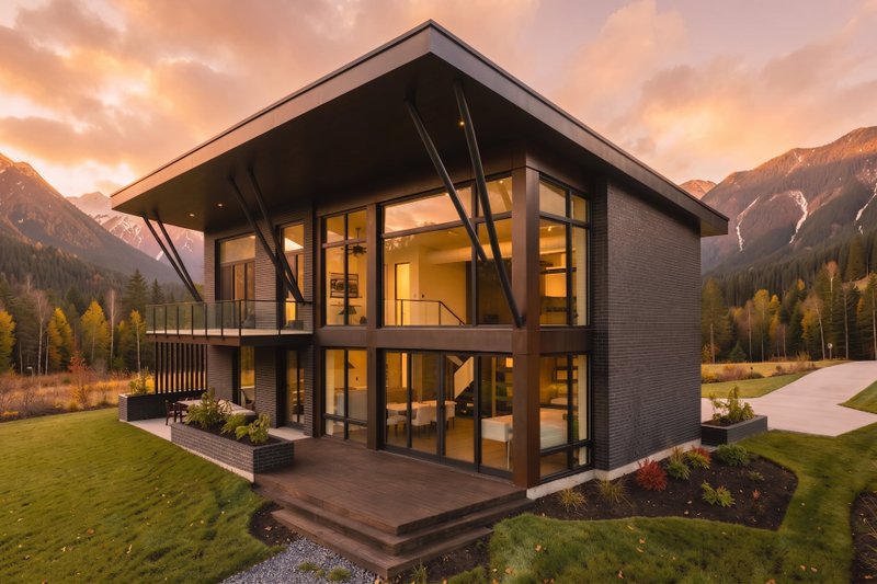 Dream House Plan - Exterior - Rear Elevation for Modern House Plan #80-229 - 3 bed, 3.5 bath