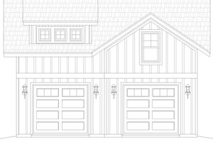 Exterior - Front Elevation 3 for Southern House Plan #932-1192, 0 bath