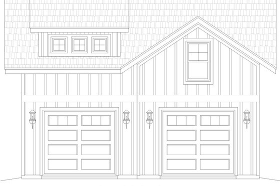 Exterior - Front Elevation 3 for Southern House Plan #932-1192, 0 bath