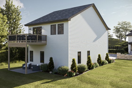 Exterior - Rear Elevation for Farmhouse House Plan #455-581 - 3 bed, 2.5 bath