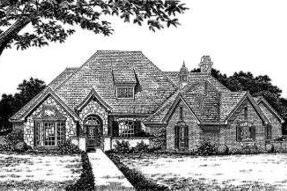 Exterior - Front Elevation for European House Plan #310-225 - 4 bed, 3.5 bath