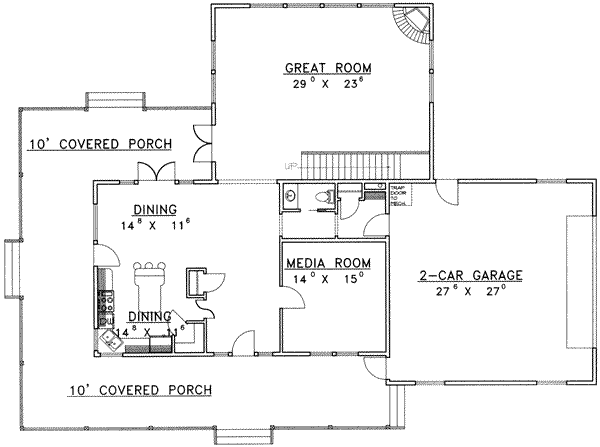 Home Plan - Modern Floor Plan - Main Floor Plan #117-372