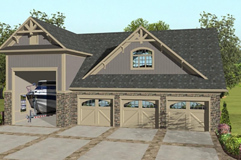 House Plan Design - Craftsman, Front Elevation, RV Garage