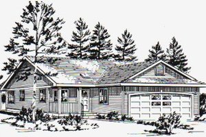 Ranch Exterior - Front Elevation Plan #18-1029