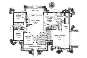 Floor Plan - Main Floor for Farmhouse House Plan #310-610 - 3 bed, 2 bath