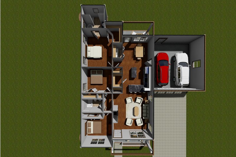 House Plan Design - Floor Plan - Main Floor for Ranch House Plan #513-2 - 3 bed, 2 bath