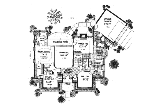 Floor Plan - Main Floor for European House Plan #310-868 - 3 bed, 3 bath