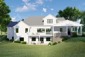 Exterior - Rear Elevation for Country House Plan #1064-348 - 5 bed, 3.5 bath