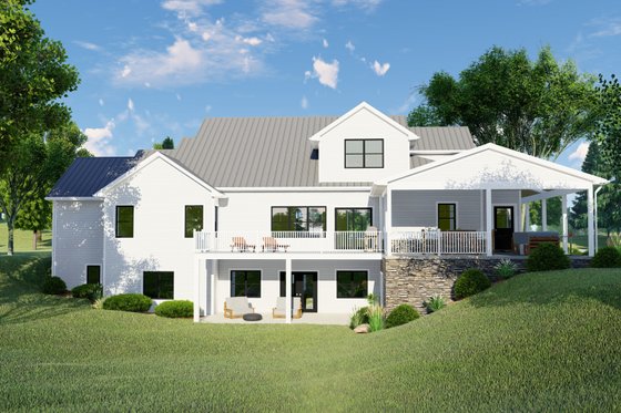 Exterior - Rear Elevation for Country House Plan #1064-348 - 5 bed, 3.5 bath