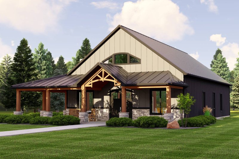 Architectural House Design - Country Exterior - Front Elevation Plan #1064-241