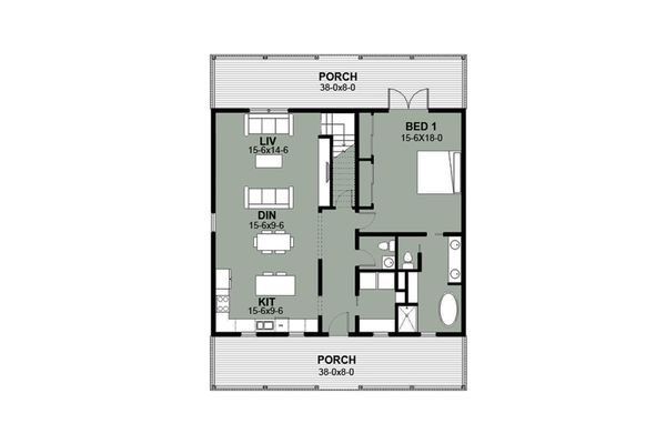 Architectural House Design - Farmhouse Floor Plan - Main Floor Plan #497-7