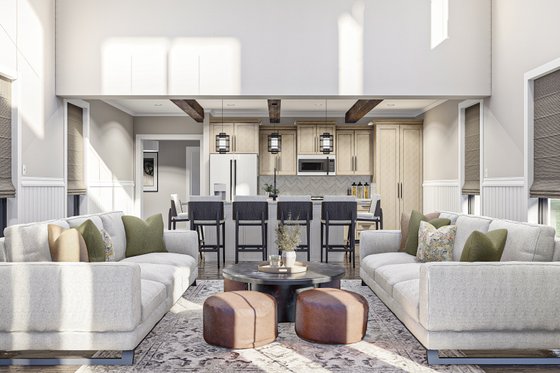 Interior - Family Room 1 for Farmhouse House Plan #455-208 - 2 bed, 2 bath