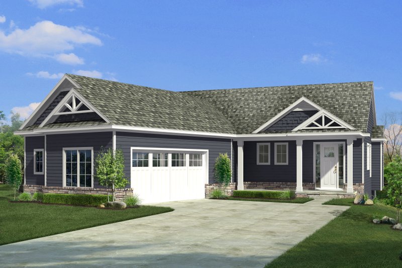 Dream House Plan - Craftsman Exterior - Front Elevation Plan #1057-21