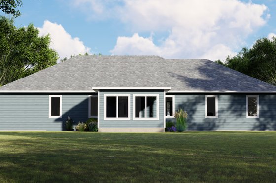 Exterior - Rear Elevation for Craftsman House Plan #1064-79 - 3 bed, 2 bath