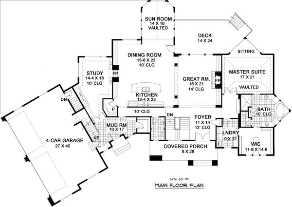 European Floor Plan - Main Floor Plan #51-338