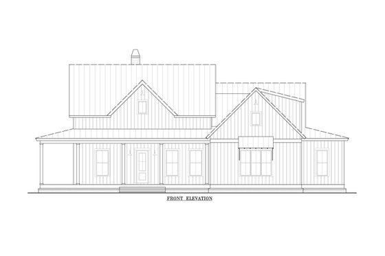 Exterior - Front Elevation 5 for Farmhouse House Plan #54-392 - 3 bed, 2.5 bath