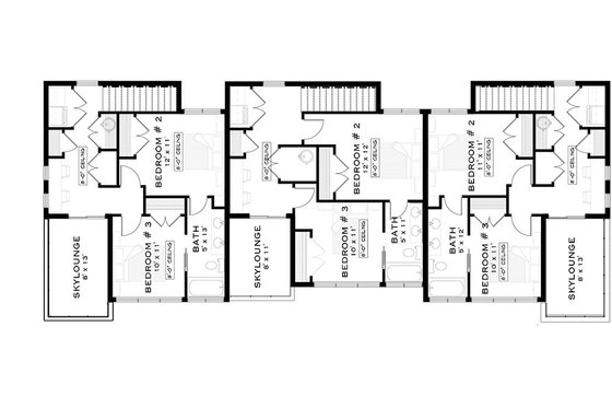 Floor Plan - Upper Floor for Contemporary House Plan #1101-43 - 9 bed, 6 bath
