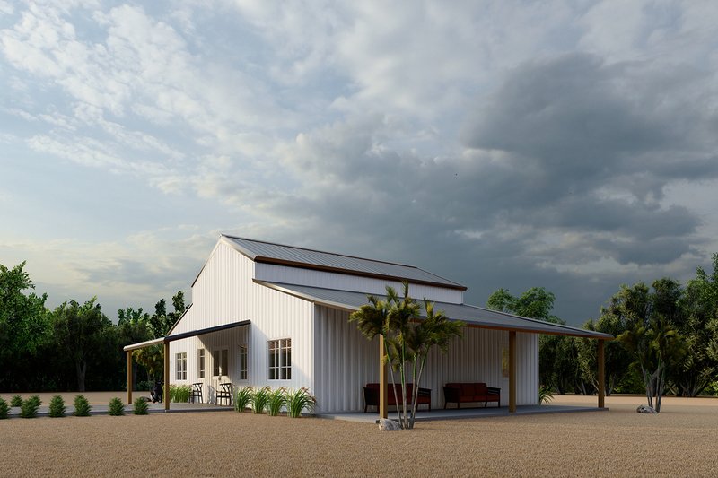 Dream House Plan - Exterior - Other Elevation 5 for Barndominium House Plan #1107-16 - 2 bed, 2 bath