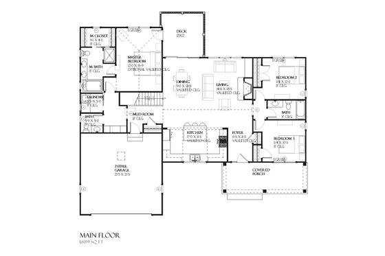 Floor Plan - Main Floor for Traditional House Plan #901-46 - 4 bed, 3.5 bath