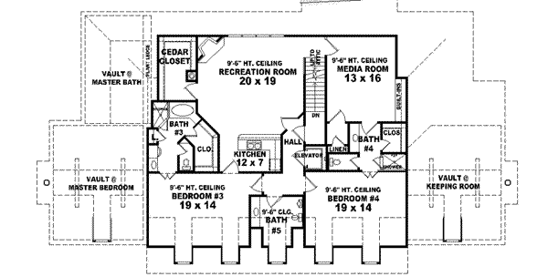 Colonial Floor Plan - Upper Floor Plan #81-651