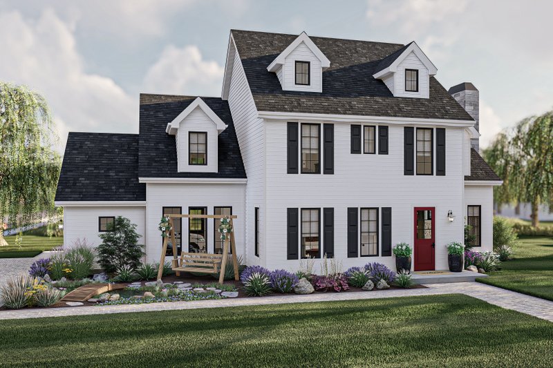 Dream House Plan - Colonial Exterior - Front Elevation Plan #455-549