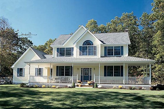 Exterior - Front Elevation for Country House Plan #312-444 - 3 bed, 2.5 bath