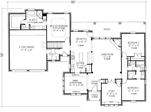 European Floor Plan - Main Floor Plan #410-363