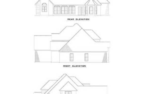 Exterior - Rear Elevation for Traditional House Plan #17-2079 - 4 bed, 3 bath