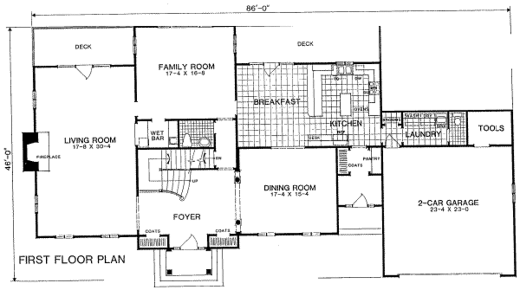 European Style House Plan - 4 Beds 3.5 Baths 3888 Sq/Ft Plan #322-115 ...