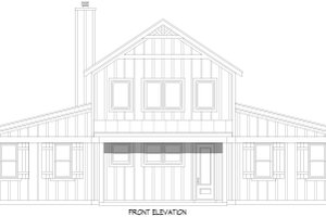 Exterior - Front Elevation 3 for Barndominium House Plan #932-1130 - 2 bed, 2.5 bath