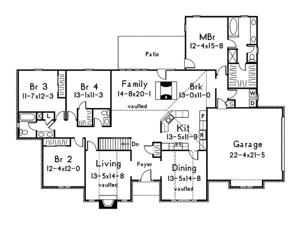 House Blueprint - Ranch Floor Plan - Main Floor Plan #57-706