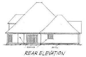 Exterior - Rear Elevation for Traditional House Plan #20-177 - 4 bed, 3.5 bath