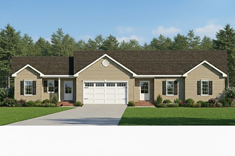 Architectural House Design - Ranch Exterior - Front Elevation Plan #22-649