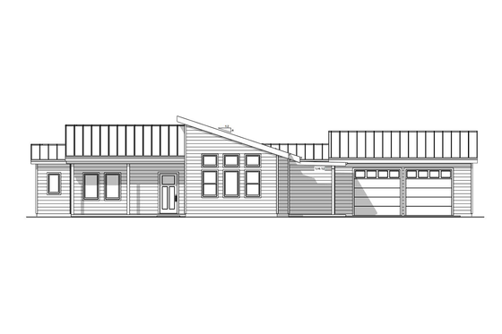 Exterior - Front Elevation 3 for Modern House Plan #1099-22 - 3 bed, 2.5 bath