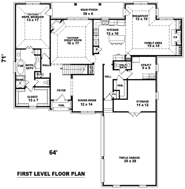 European Floor Plan - Main Floor Plan #81-1077