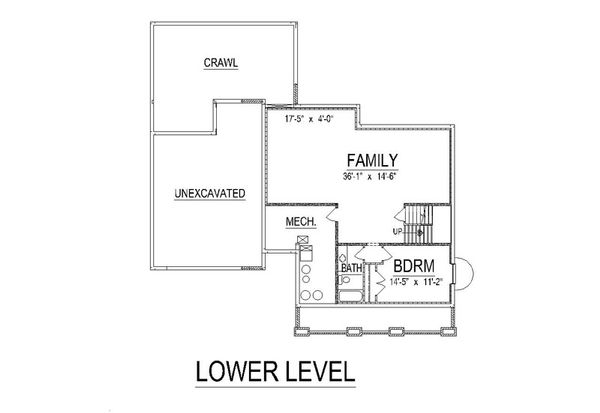 Craftsman Floor Plan - Lower Floor Plan #458-10