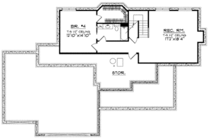 Floor Plan - Lower Floor for Traditional House Plan #70-624 - 3 bed, 2.5 bath