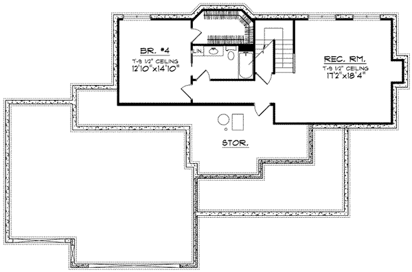 Home Plan - Traditional Floor Plan - Lower Floor Plan #70-624