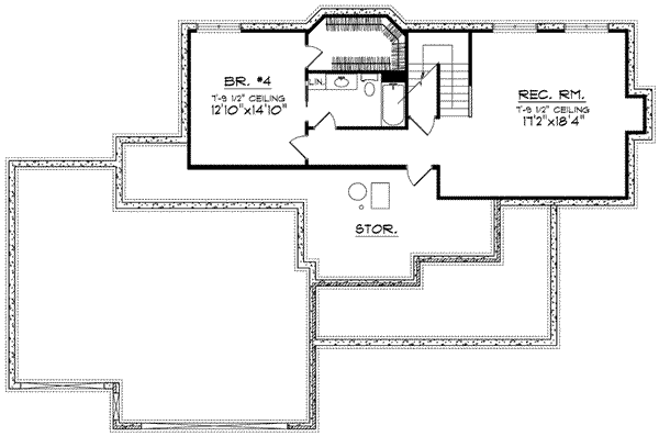 House Blueprint - Traditional Floor Plan - Lower Floor Plan #70-624