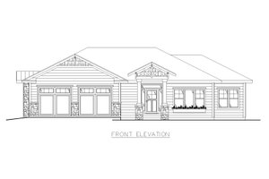 Exterior - Front Elevation 3 for Traditional House Plan #117-1000 - 3 bed, 2 bath