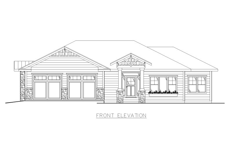 Architectural House Design - Exterior - Front Elevation 3 for Traditional House Plan #117-1000 - 3 bed, 2 bath