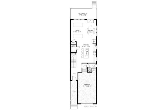Floor Plan - Main Floor for Farmhouse House Plan #1085-8 - 3 bed, 2.5 bath