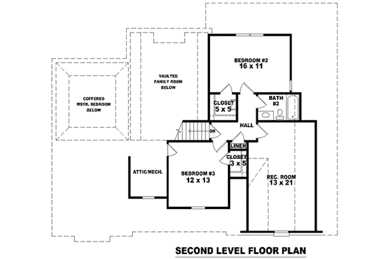 Floor Plan - Upper Floor for Traditional House Plan #81-758 - 3 bed, 2.5 bath
