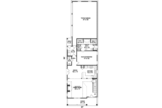 Floor Plan - Main Floor for Colonial House Plan #81-473 - 3 bed, 2.5 bath