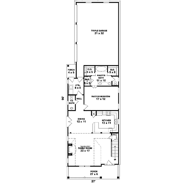 Colonial Floor Plan - Main Floor Plan #81-473